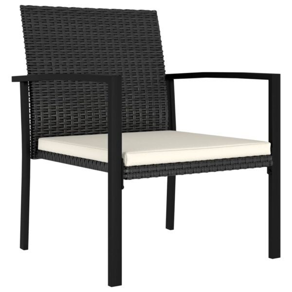 vidaXL Patio Dining Chairs 4 pcs Poly Rattan Black - Image 2