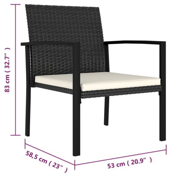 vidaXL Patio Dining Chairs 4 pcs Poly Rattan Black - Image 5