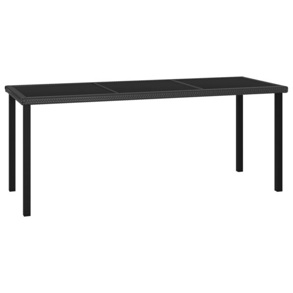 vidaXL Patio Dining Table Black 70.9"x27.6"x28.7" Poly Rattan