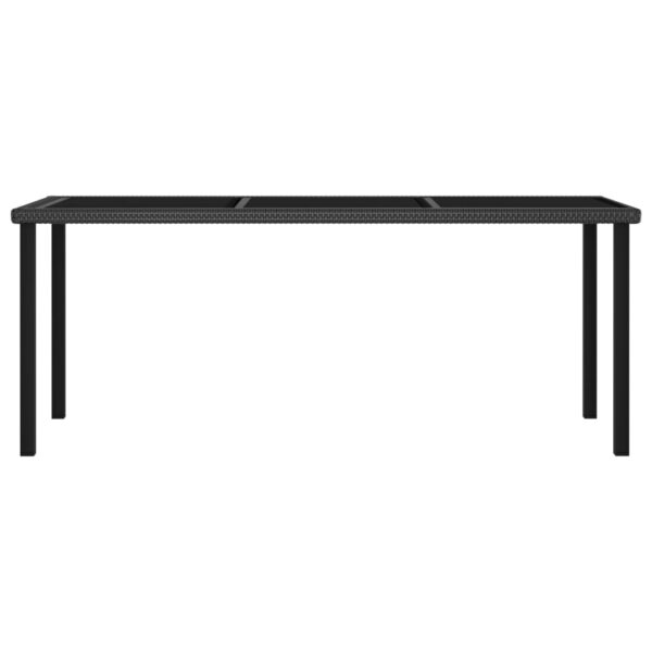 vidaXL Patio Dining Table Black 70.9"x27.6"x28.7" Poly Rattan - Image 2