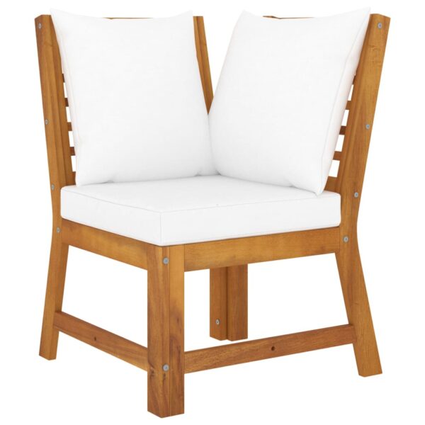 vidaXL 4 Piece Patio Lounge Set with Cushion Cream Solid Acacia Wood - Image 6