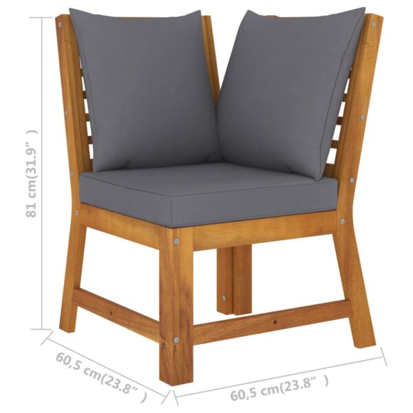 vidaXL 4 Piece Patio Lounge Set with Cushion Solid Acacia Wood - Image 12