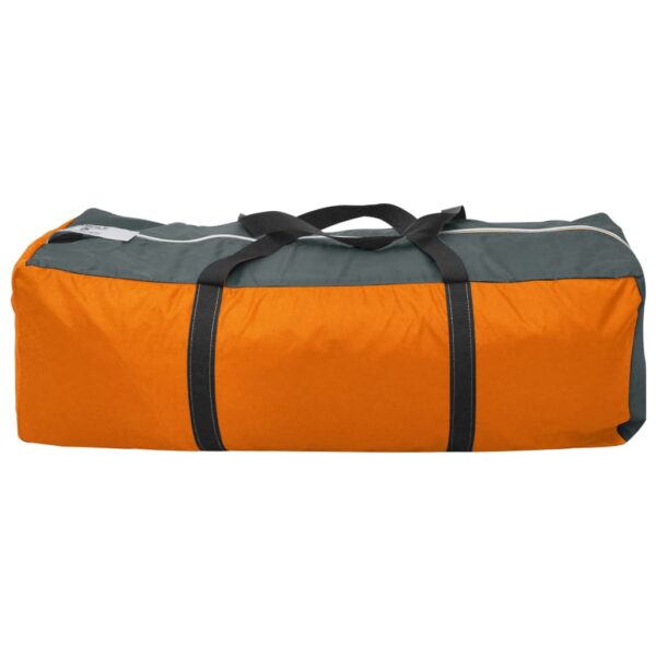 vidaXL Camping Tent 9 Persons Fabric Gray and Orange - Image 6