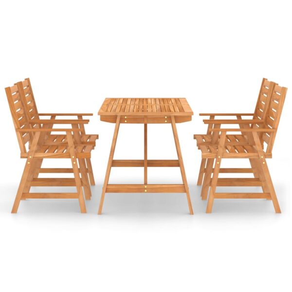 vidaXL 5 Piece Patio Dining Set Solid Acacia Wood - Image 3