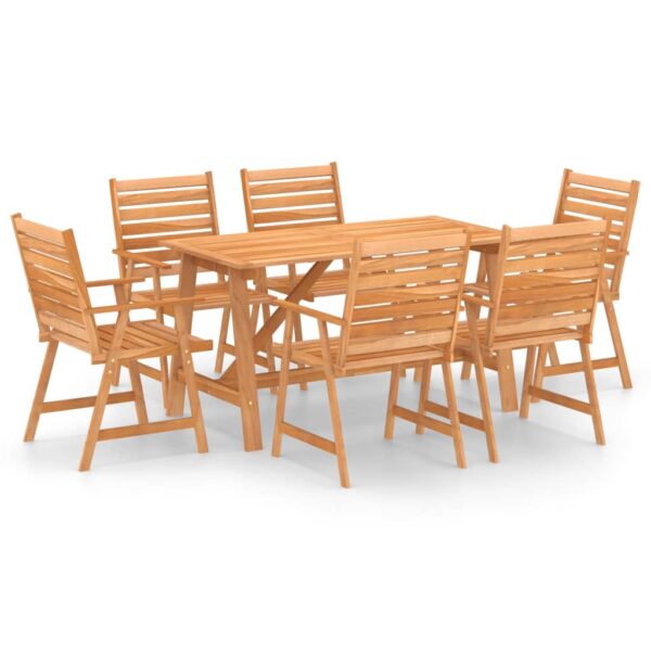 vidaXL 7 Piece Patio Dining Set Solid Acacia Wood - Image 2