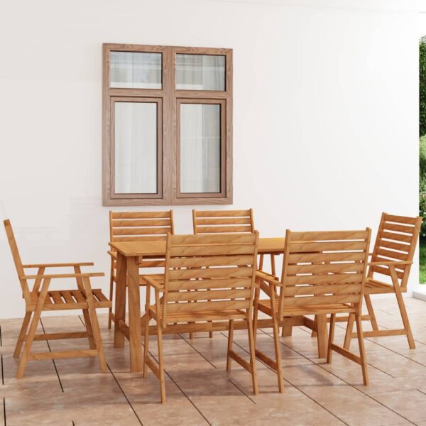 vidaXL 7 Piece Patio Dining Set Solid Acacia Wood