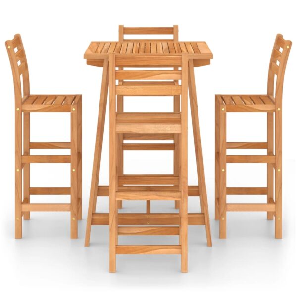 vidaXL 5 Piece Patio Bar Set Solid Acacia Wood - Image 3