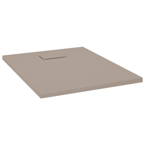 vidaXL Shower Base Tray SMC Brown 35.4"x27.6" - Image 2