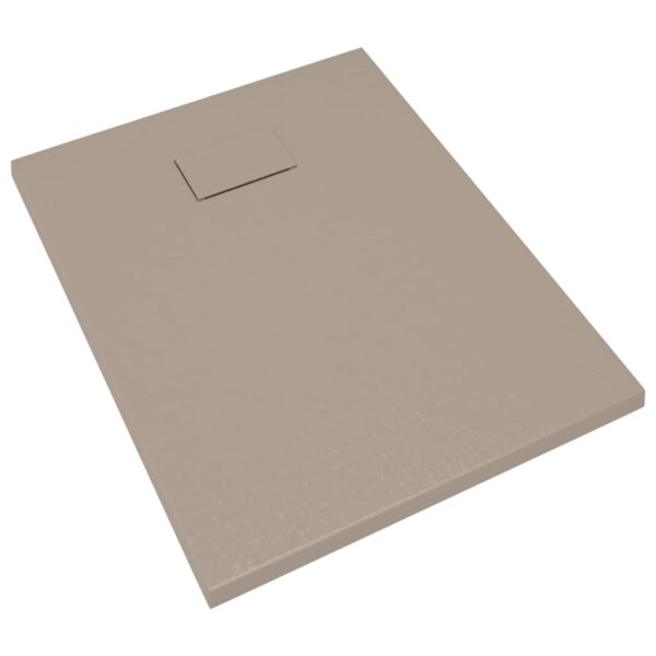 vidaXL Shower Base Tray SMC Brown 35.4"x27.6" - Image 3