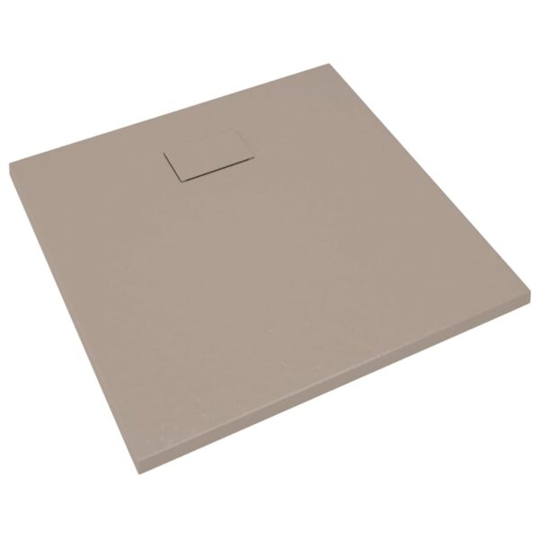 vidaXL Shower Base Tray SMC Brown 35.4"x31.5" - Image 3