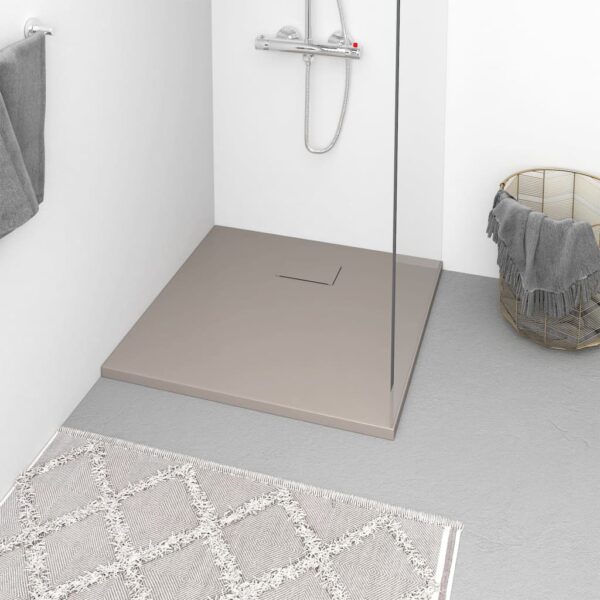 vidaXL Shower Base Tray SMC Brown 35.4"x35.4"