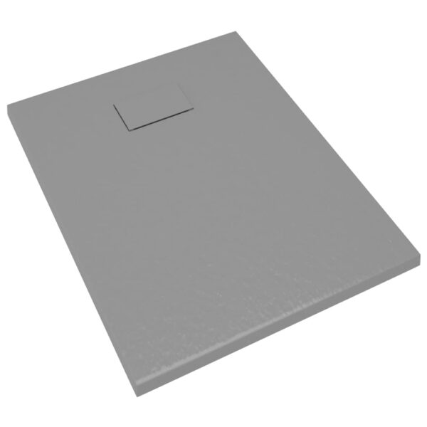 vidaXL Shower Base Tray SMC Gray 35.4"x27.6" - Image 5