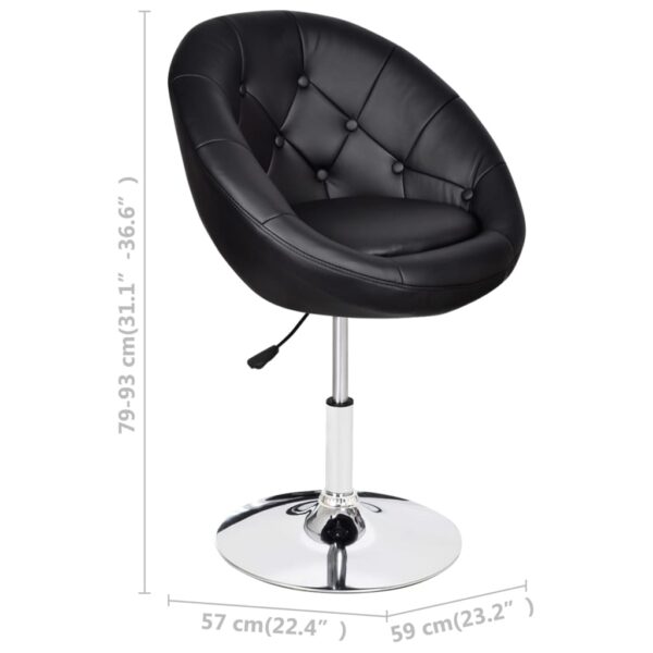 vidaXL Bar Stools 2 pcs Black Faux Leather - Image 7