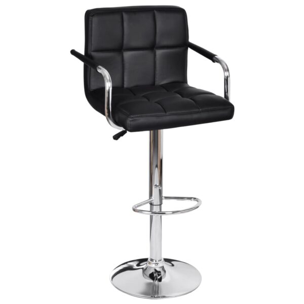 vidaXL Bar Stools 2 pcs Black Faux Leather - Image 3