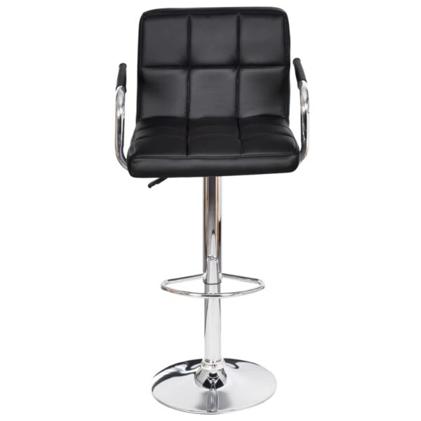 vidaXL Bar Stools 2 pcs Black Faux Leather - Image 4