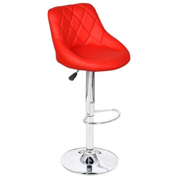 vidaXL Bar Stools 2 pcs Red Faux Leather - Image 3