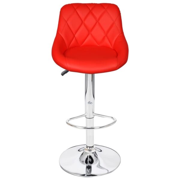 vidaXL Bar Stools 2 pcs Red Faux Leather - Image 4