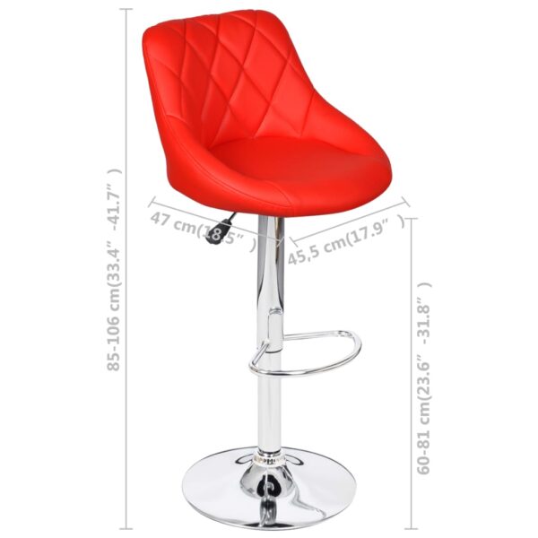 vidaXL Bar Stools 2 pcs Red Faux Leather - Image 8