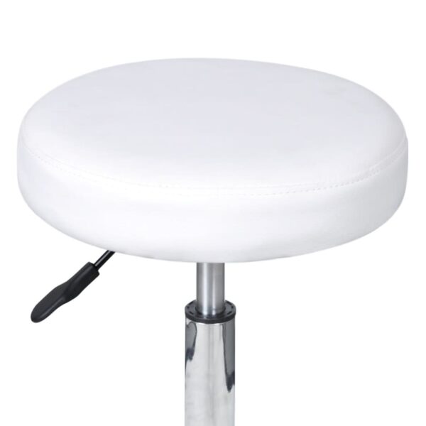 vidaXL Office Stool White Faux Leather - Image 2