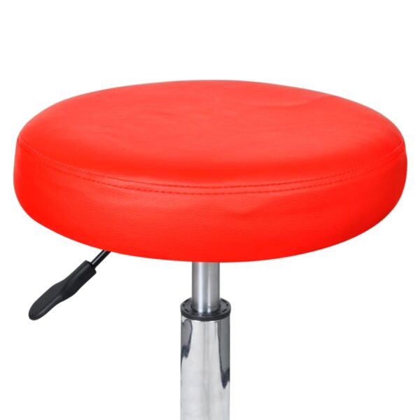 vidaXL Office Stool Red Faux Leather - Image 2