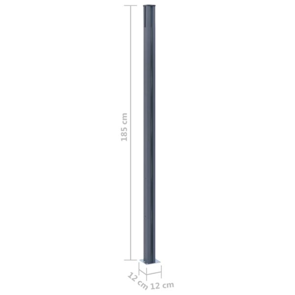 vidaXL Fence Posts 2 pcs Dark Gray 72.8" Aluminum - Image 9