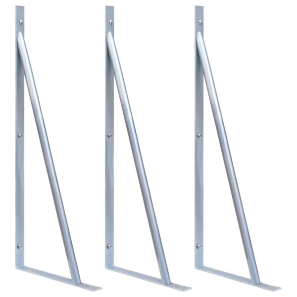 vidaXL Support Brackets for Fence Post 3 pcs Galvanized Steel