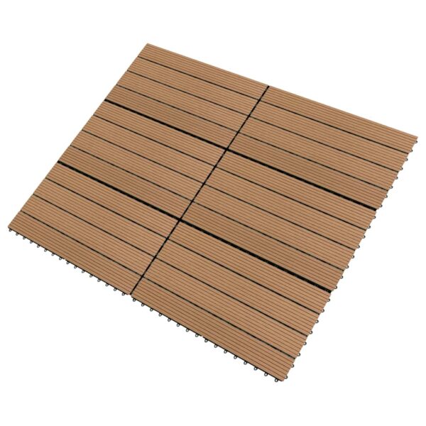 vidaXL Decking Tiles 6 pcs WPC 23.6"x11.8" 11.6 ftÂ² Brown - Image 2