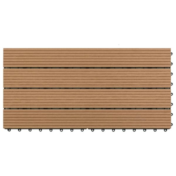 vidaXL Decking Tiles 6 pcs WPC 23.6"x11.8" 11.6 ftÂ² Brown - Image 3