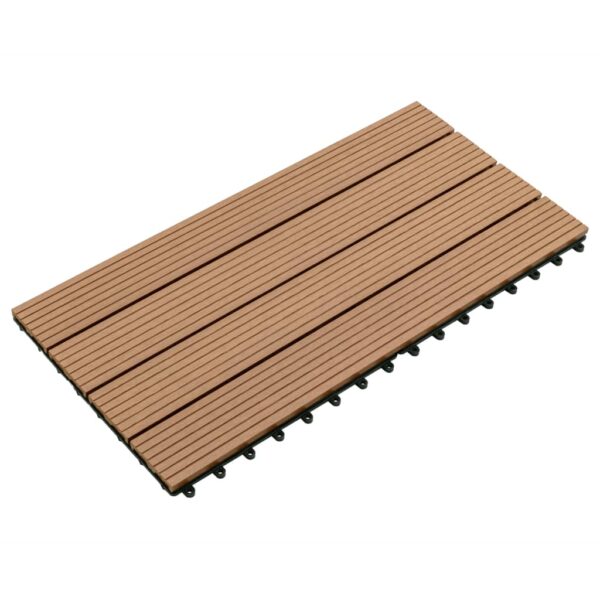 vidaXL Decking Tiles 6 pcs WPC 23.6"x11.8" 11.6 ftÂ² Brown - Image 4