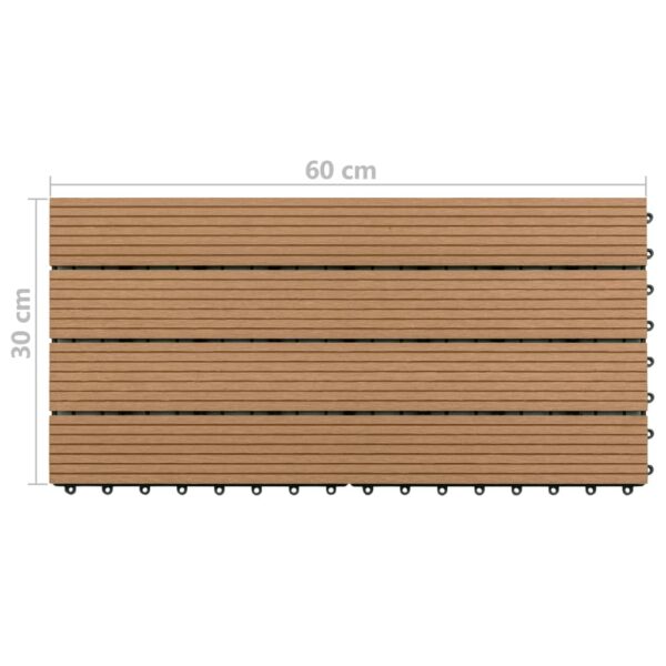 vidaXL Decking Tiles 6 pcs WPC 23.6"x11.8" 11.6 ftÂ² Brown - Image 6