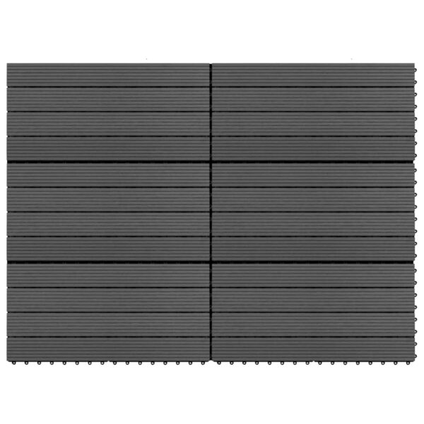 vidaXL Decking Tiles 6 pcs WPC 23.6"x11.8" 11.6 ftÂ² Black