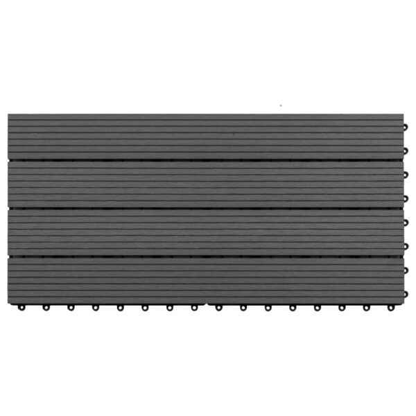 vidaXL Decking Tiles 6 pcs WPC 23.6"x11.8" 11.6 ftÂ² Black - Image 3