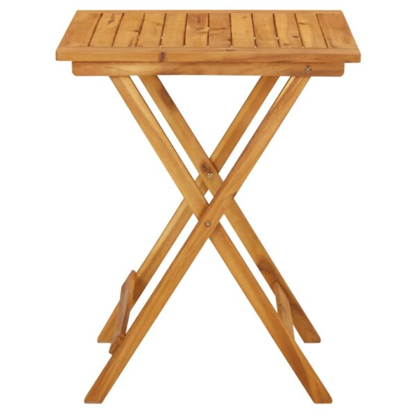 vidaXL Folding Patio Table 23.6"x23.6"x29.5" Solid Acacia Wood - Image 2