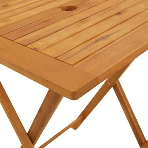 vidaXL Folding Patio Table 23.6"x23.6"x29.5" Solid Acacia Wood - Image 6