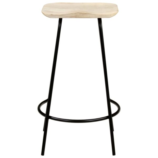 vidaXL Bar Stools 2 pcs Solid Mango Wood - Image 3