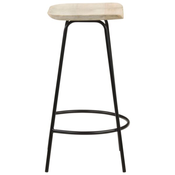 vidaXL Bar Stools 2 pcs Solid Mango Wood - Image 4