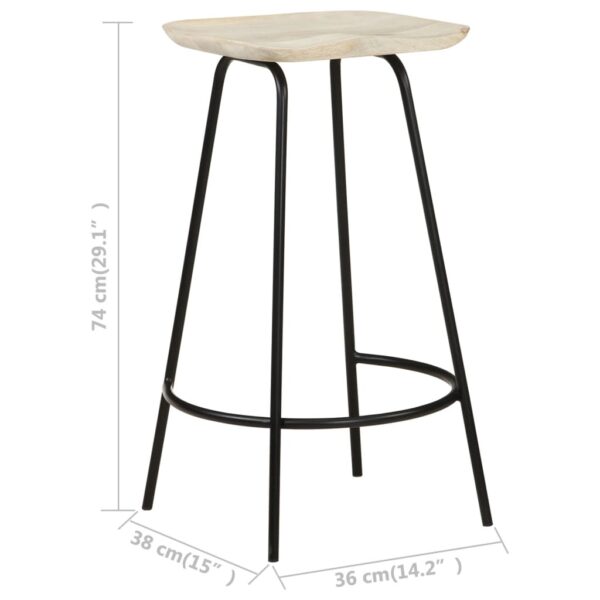 vidaXL Bar Stools 4 pcs Solid Mango Wood - Image 10