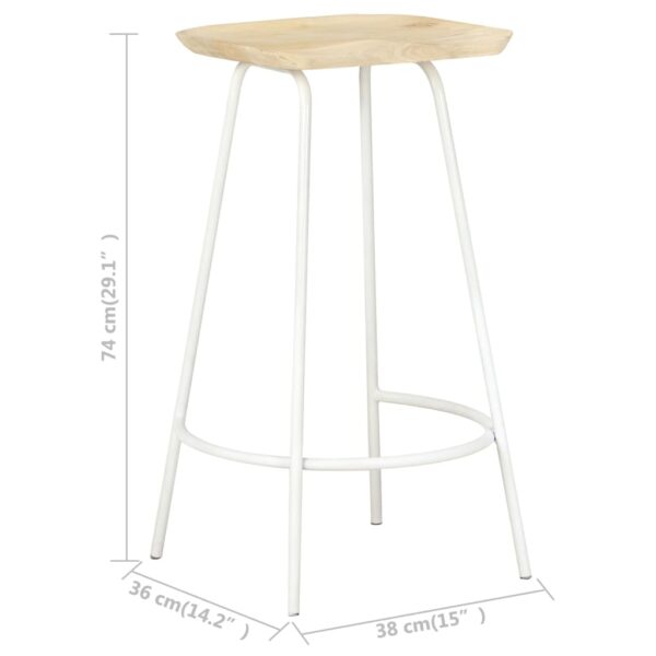 vidaXL Bar Stools 2 pcs Solid Mango Wood - Image 11