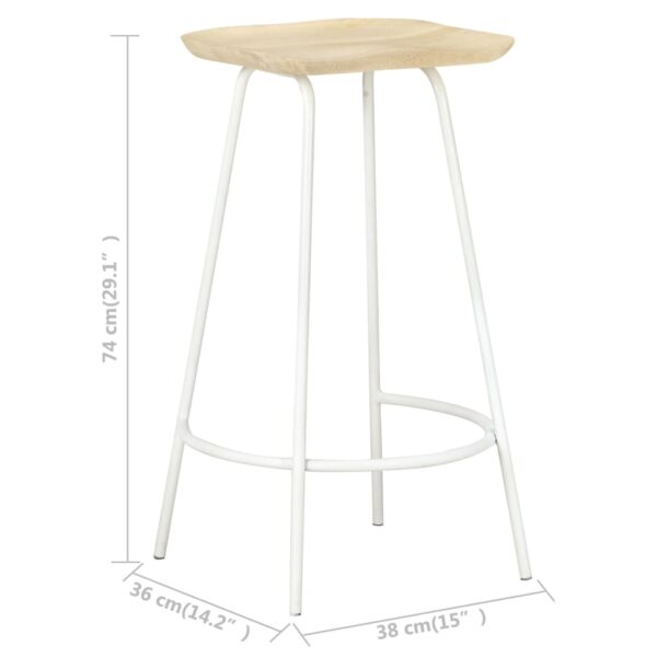 vidaXL Bar Stools 4 pcs Solid Mango Wood - Image 11