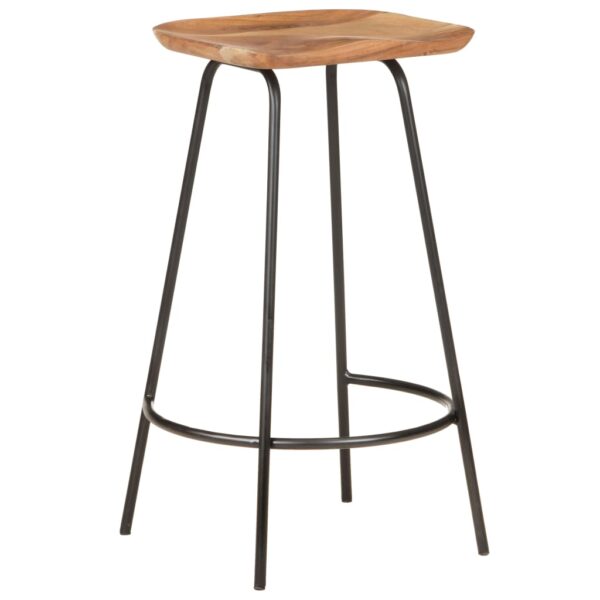 vidaXL Bar Stools 2 pcs Solid Acacia Wood - Image 2