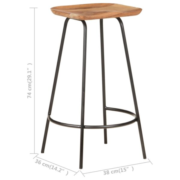 vidaXL Bar Stools 4 pcs Solid Acacia Wood - Image 10