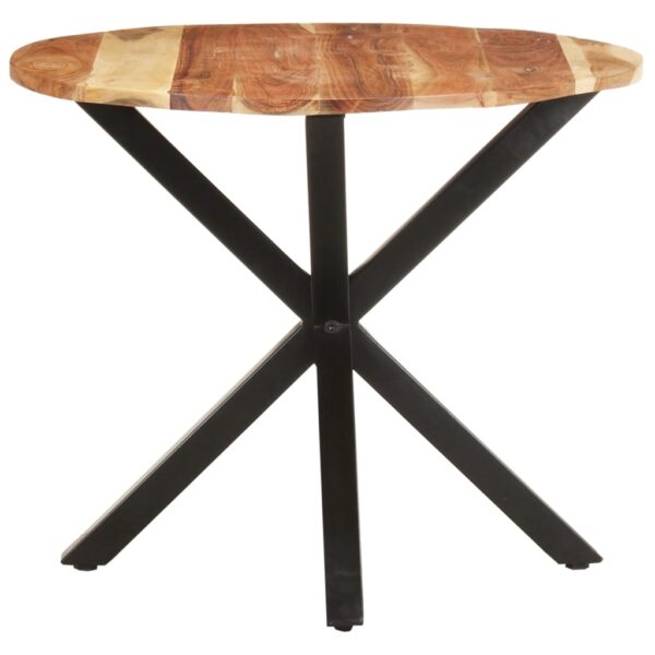 vidaXL Side Table 26.8"x26.8"x22" Solid Acacia Wood - Image 2