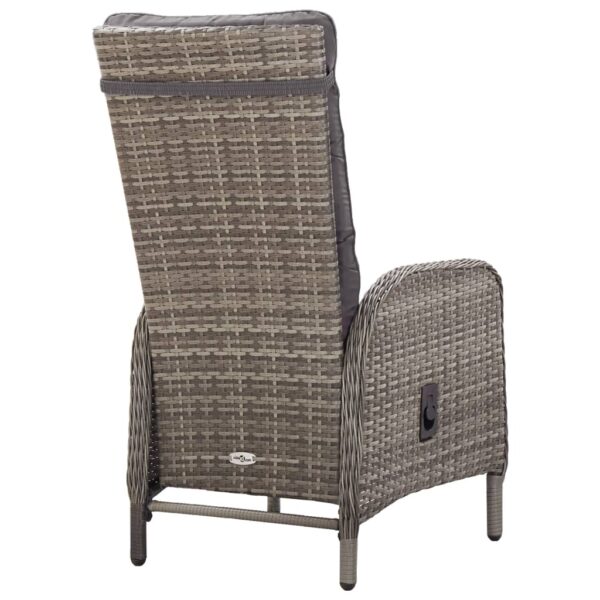 vidaXL 3 Piece Patio Bistro Set Poly Rattan Gray - Image 5