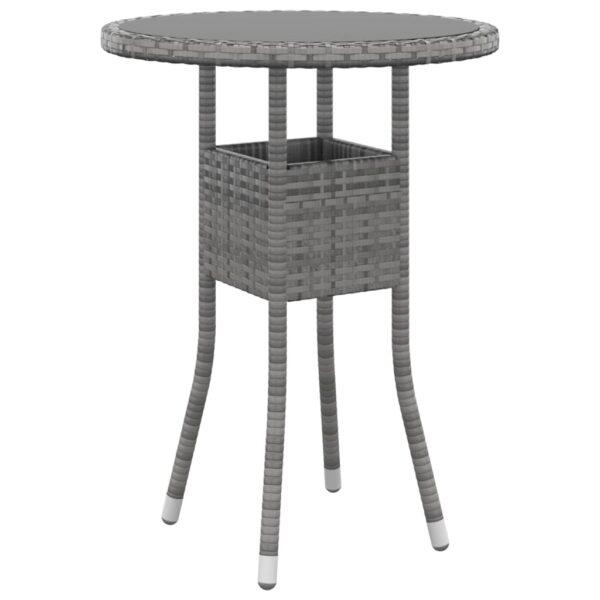 vidaXL 3 Piece Patio Bistro Set Poly Rattan Gray - Image 8