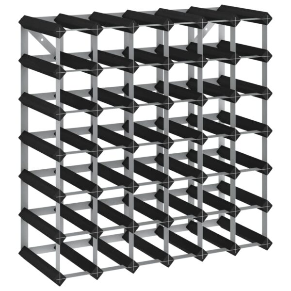 vidaXL Wine Rack for 42 Bottles Black Solid Pine Wood - Image 2