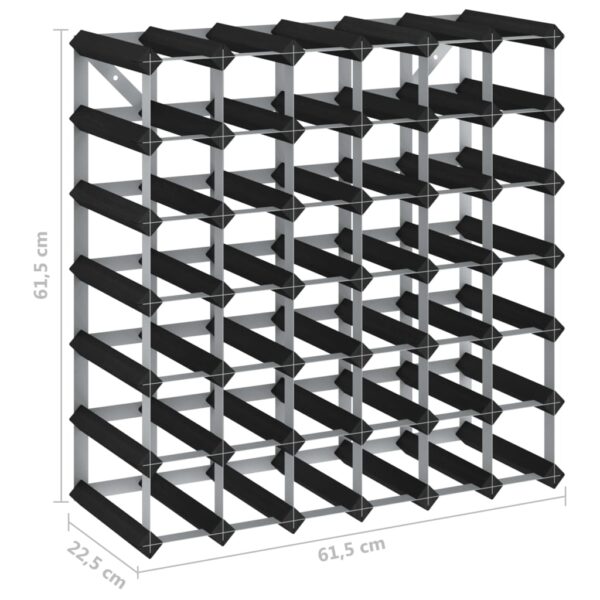 vidaXL Wine Rack for 42 Bottles Black Solid Pine Wood - Image 5