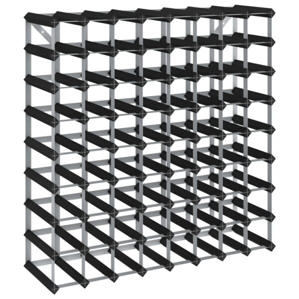 vidaXL Wine Rack for 72 Bottles Black Solid Pine Wood - Image 2