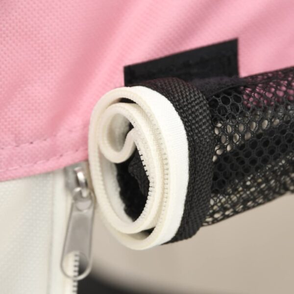 vidaXL Foldable Dog Playpen with Carrying Bag Pink 49.2"x49.2"x24" - Image 8