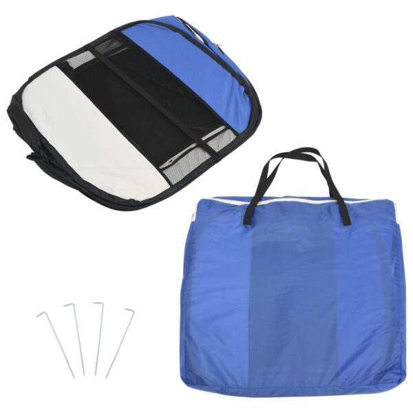 vidaXL Foldable Dog Playpen with Carrying Bag Blue 35.4"x35.4"x22.8" - Image 10