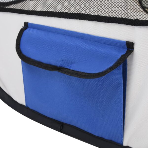 vidaXL Foldable Dog Playpen with Carrying Bag Blue 43.3"x43.3"x22.8" - Image 6